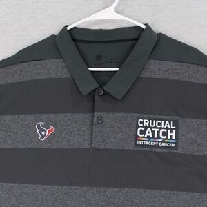 Nike NFL Polo Shirt Mens Size 3XL Gray Striped Crucial Catch Houston Texans NEW